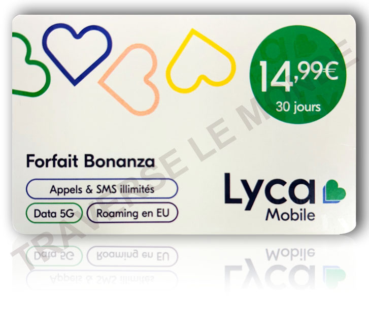 Carte recharge Lycamobile Pass National M Bonanza