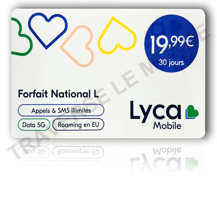 Carte recharge Lycamobile Pass National L